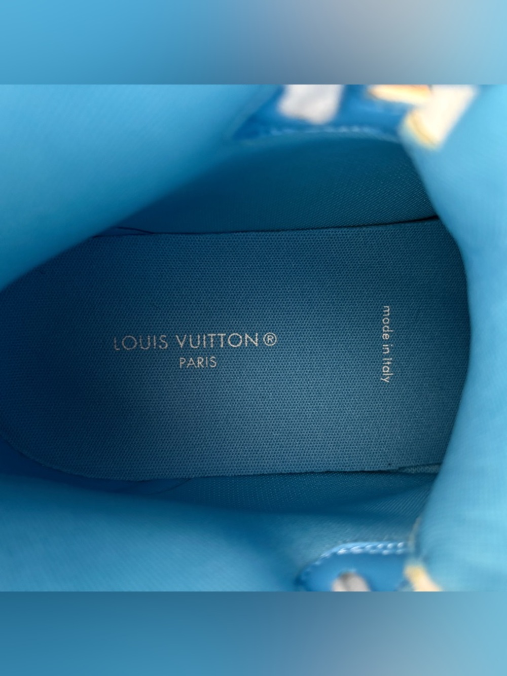 Louis Vuitton Blue Damier Sneaker Size 10 US 11 SS 22 High Top Calfskin MS0232 - Picture 17 of 17